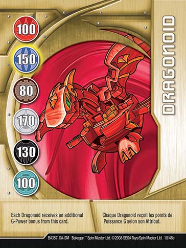 Dragonoid 10 48e Bakugan 1 48e Card Set